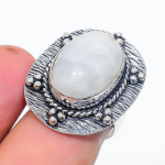 Rainbow Moonstone Handmade 925 Sterling Silver Jewelry Ring Size 6 l7a54