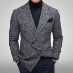 S&uuml;gistalvine meeste bleiserid jakid kootud meeste bleiser Slim Fit mood mitmek&uuml;lgne vabaaja ruuduline pikkade varrukatega &uuml;likond 2XL