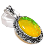 Natural Yellow Triplet Opal 925 Sterling Silver Jewelry Pendant 2.21 s8e26