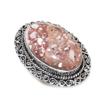 Natural Silver Leaf Jasper Gemstone 925 Sterling Silver Jewelry Ring Size 7 f3y79