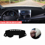 For Toyota Yaris XP130 2014 2015 Car Dashboard Cover Mat Sun Shade Pad trument Panel Carpets Protector Accessories LHD Black Side white