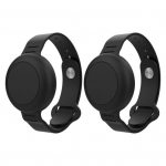 2 tk Trackeri kadumisvastane k&auml;ev&otilde;ru kaitse&uuml;mbris Reguleeritav kulumiskindel kriimustuskindel pehme, painduv laste j&auml;lgimisotsija kellarihm AirTagi jaoks must