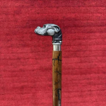 Must Buldogi jalutuskepp, Koera pea k&auml;epide Puidust nikerdatud jalutuskepp, Messingist jalutuskepp meestele, Jalutuskepp