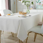 Laua kate Pitsist laudlina Valge Pehme Tolmukindel Iga P&uuml;hadepeo Pulmade K&ouml;&ouml;gi &Otilde;htus&ouml;&ouml;gi Piknik Lauaplaat Kodu Dekor Ristk&uuml;likukujuline Laudlina 60x60cm valge