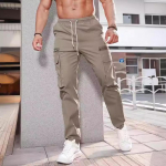 Mehed P&uuml;ksid K&uuml;ljetaskud Cargo Harem P&uuml;ksid T&otilde;mblukk Must Hip Hop Vabaaja Meeste Jooksjad P&uuml;ksid Mood Vabaaja T&auml;navar&otilde;ivad P&uuml;ksid XS tume khaki v&auml;rv