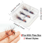 6/10 tk-suurused #10 tiibadega p&otilde;der Caddis ja kunstlikud mustad tiivad mardika keha k&auml;rbsed kuivad k&auml;rbsed kunstputukate s&ouml;&ouml;t forellile haugi k&auml;rbsed kalap&uuml;&uuml;givahendid 2Mixed Styles(6Pcs)