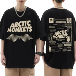 Arctic Monkeys'i inspireeritud T-s&auml;rk - Albumite loendi kritseldusprindiga vintage T-s&auml;rk meestele naistele hiphop punk l&uuml;hikeste varrukatega T-s&auml;rgid t&auml;navamood S armee roheline v&auml;rv