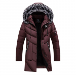 Talvine meeste pikk parka jope Mood Meeste karkraega Soe parka mantel Vabaaja Soe Tuulekindel Polsterdatud Meeste R&otilde;ivad XXXL punane