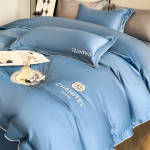 Luksuslik tikandiga voodipesukomplekt 60 pikkkiulist puuvilla: Puhas puuvillast tekikott ja voodilina 1.2m Bedsheet Set for 150*200 Quilt