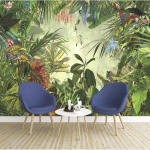 Loodus 3D tapeet Vihmamets Banaanilehed Seinamaal Magamistuba Elutuba Teleri taustasein Seinamaal Kodu kaunistamine 200 cm(W) x 140 cm(H)