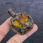 Baltic Amber Handmade Copper Wire Wrap Jewelry Pendant 2.44 w5n73