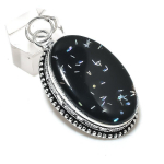 Dichroic Glass Handmade 925 Sterling Silver Jewelry Pendant 2.29 u3u49