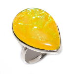Yellow Triplet Opal Handmade 925 Sterling Silver Jewelry Ring Size 7.5 y8e04