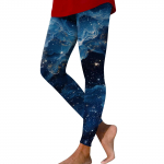 Naiste moodsad tr&uuml;kitud elastse v&ouml;&ouml;kohaga Slim Fit elastsed jooga vabaaja p&uuml;ksid L ts&uuml;aan