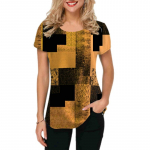 Vintage naiste T-s&auml;rk l&uuml;hikeste varrukatega top 6xl Colorblock graafiline riietus O-kaelusega Suured r&otilde;ivad Igap&auml;evased topid Naiste T-s&auml;rk S