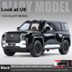 1/24 M&otilde;&otilde;tkava BYD LOOK UPAT U8 MAASTUR Sulamist Auto Valatud Mudel Heli & Valgus T&otilde;mba Tagasi Laste M&auml;nguasi Trendikas Display Ornament Kingitus Lastele must