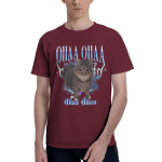 Armas OIIA OIIA KASS P&ouml;&ouml;rlev Kass Meem T-s&auml;rk Meestele Naljakas Kass 100% Puuvillased T-s&auml;rgid Suvine O-kaelusega T-s&auml;rk Kuum M&uuml;&uuml;k Pluss Suuruses Topid XXXXXL burgundiapunane