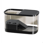 Akvaarium kilpkonnadele, koos p&auml;ikesev&otilde;tukoha ja katetega Roomajad Black Medium