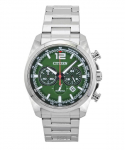 Citizen Eco-Drive Kronograaf Roostevaba Teras Roheline T&auml;hik CA4640-50X 100M Meeste K&auml;ekell roheline
