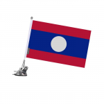 Drapeau - Laos - 27 x 35 cm - M&acirc;t &agrave; Ventouse - Pol&uuml;ester - Impressioon recto/verso