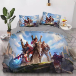 League of Legends mikrokiud voodipesukomplekt Laste sulet&auml;idisega tekikate Teismelise T&auml;iskasvanu M&auml;ngumustriga Komplekt Toa Kaunistus 3 osa 90x200cm gray