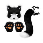 Karvane Teriaani Kost&uuml;&uuml;mikomplekt T&uuml;drukutele Naistele Kunstkarusnahast Saba Pl&uuml;&uuml;smask Kohev K&auml;pakinnaste Komplekt Rebane Kass Hunt Loom Cosplay Aksessuaarid Halloweeniks must