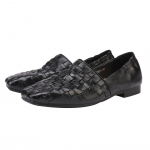 Johnature Retro Mokassiinid Ehtne Nahk Nelja Hooaja Kingad K&auml;sitsi Kootud Commuter Madala Kontsaga Slip-on Kingad 35 must