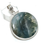 Natural Indian Moss Agate 925 Sterling Silver Jewelry Pendant 1.89 r5m50