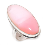 Natural Pink Opal Gemstone 925 Sterling Silver Jewelry Ring Size 6.5 o3d40