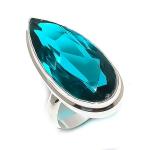 Natural Indicolite Tourmaline 925 Sterling Silver Jewelry Ring Size 8 m4t37