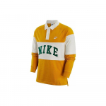 Nike V&auml;rviplokiga logo kootud polo pikkade varrukatega meeste topid kollane FJ1175-747 L