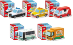 [5-osaline komplekt] Tomica Vannim&auml;ng 3: Komplekt 5, sisaldab politseiautot, kiirabiautot, bussi, veoautot, veem&auml;ngu, basseini ja vanni. gray
