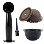 150ml/230ml Nespresso Vertuo kohvikapsli tass Korduvkasutatav PP kohvikapsli kest silikoonkatte, harja ja pulbri pressimispuldiga