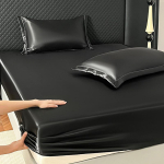 J&auml;&auml;siidist &uuml;lemine lina 90x200cm Mitu suurust Voodilina Pehme satiin Elastne Madrats Kodune Magamistuba Voodilina 360&deg; elastse kummiga 90x200cm