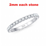 Smyoue 2-5 mm t&auml;ismoissanite s&otilde;rmus naistele s&auml;delev pulmapaelad, 100% S925 h&otilde;bedast ehetest valmistatud klassikaline s&otilde;rmus GRA 5&US Size