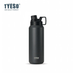 TYESO 750/900/1200/1500ml Termoskruus Suure Mahutavusega Roostevabast Terasest Kaasaskantav Spordikann V&auml;litingimustes Veejoomiskann Matt Veekann 750ML must