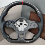 S&uuml;sinikkiust Nahast Sportrool Volkswagen Tiguan Golf 7 7.5 GTI GTE 2013-2019 jaoks Isikup&auml;rastatud Autotarvikud Carbon fiber（No airbag ） must