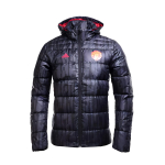 Adidas MUFC Puuvillane Jope Mugav Spordi Soe Leivakujuline Kapuutsiga Pikkade Varrukatega Puitsiit Meeste Joped Must AY2789 XL