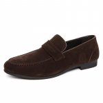 Suvised meeste ehtsast nahast kingad K&auml;sit&ouml;&ouml;na valmistatud meeste slip-on jalatsid Elegantne meeste pidulik jalats Hingav s&otilde;idumokassiinid Pehmed looferid 39 pruun