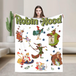 Robin Hoodi tegelaste r&uuml;hma tekk Sametine Pehme visketekk voodikatteks Tekikott Multifunktsionaalne 30x40in