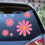 5 tk isekleepuvat karikakra autokleebist, universaalne auto tagaklaasile, loominguline auto kere kujundus, veekindel, v&otilde;idus&otilde;iduki kiivri kaunistus roosa