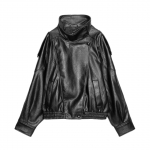 Naiste must k&otilde;rge kaelusega as&uuml;mmeetrilise lukuga biker-jakk lukuga taskutega XS must