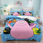 Tekikate Multikas 3-osaline komplekt Barbapapa Lastele Armas Pol&uuml;ester Pehme Hingav Tekk Animatsioon Voodipesu 135x200cm gray