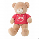 Ours en peluche - Mifi Love - 115 cm - Design chemisette - Motifs vari&eacute;s al&eacute;atoires