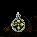 S925 Sterling H&otilde;bedast Risti Vajra Ripats Keerleva Kuue-Silbilise Mantraga Meestele 925 Silver