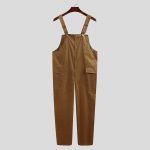 Meeste vabaaja kombinesoonid Mood Meeste rihm laiad s&auml;&auml;red Pikad p&uuml;ksid Kombinesoonid Dungaree Bib Cargo Kombinesoonid Suures suuruses L pruun