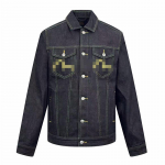 Evisu meeste kuldse draakoniga tikitud teksajakk Medium