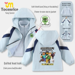 Minecraft Laste Keskmine/Suur Multikakujuline Tuulejope: 3-in-1 S&uuml;gis/Talvine Softshell-jakk 140 cm