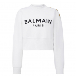 Balmain 25AW Uus Naiste &Uuml;mmarguse Kaelusega Spordihuppari - Moodne, L&otilde;tv ja Mugav Large valge