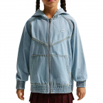 Nike Sportswear Kollektsioon Logoga Kapuutsiga Denim Jakk Laste jakid IF2306-436 S